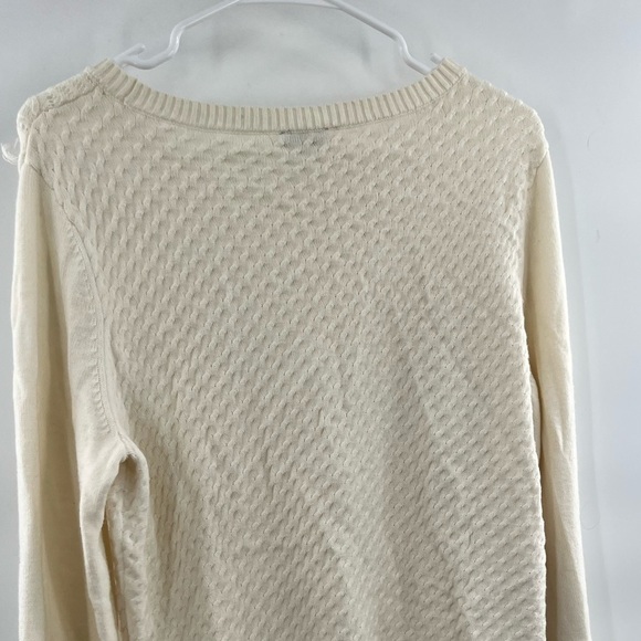 Talbots cream wool blend sweater long sleeve L - Picture 6 of 6